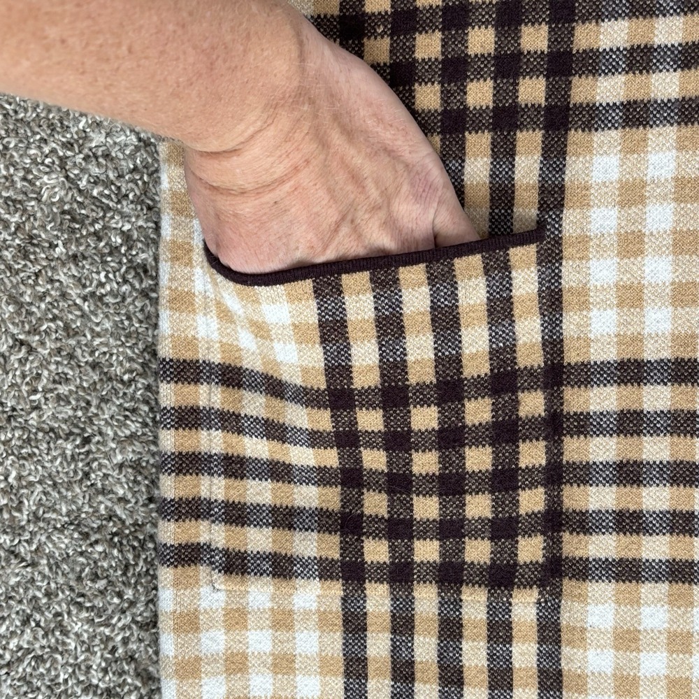 RACHEL Rachel Roy Womens Plaid Sweater Coat Duster Cardigan Sz S Preppy Academia - Picture 6 of 15